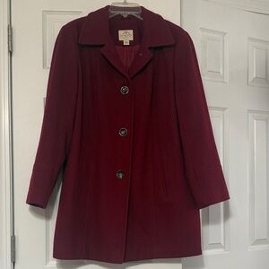 St. John's Bay Deep Red Wool Coat Size PXL